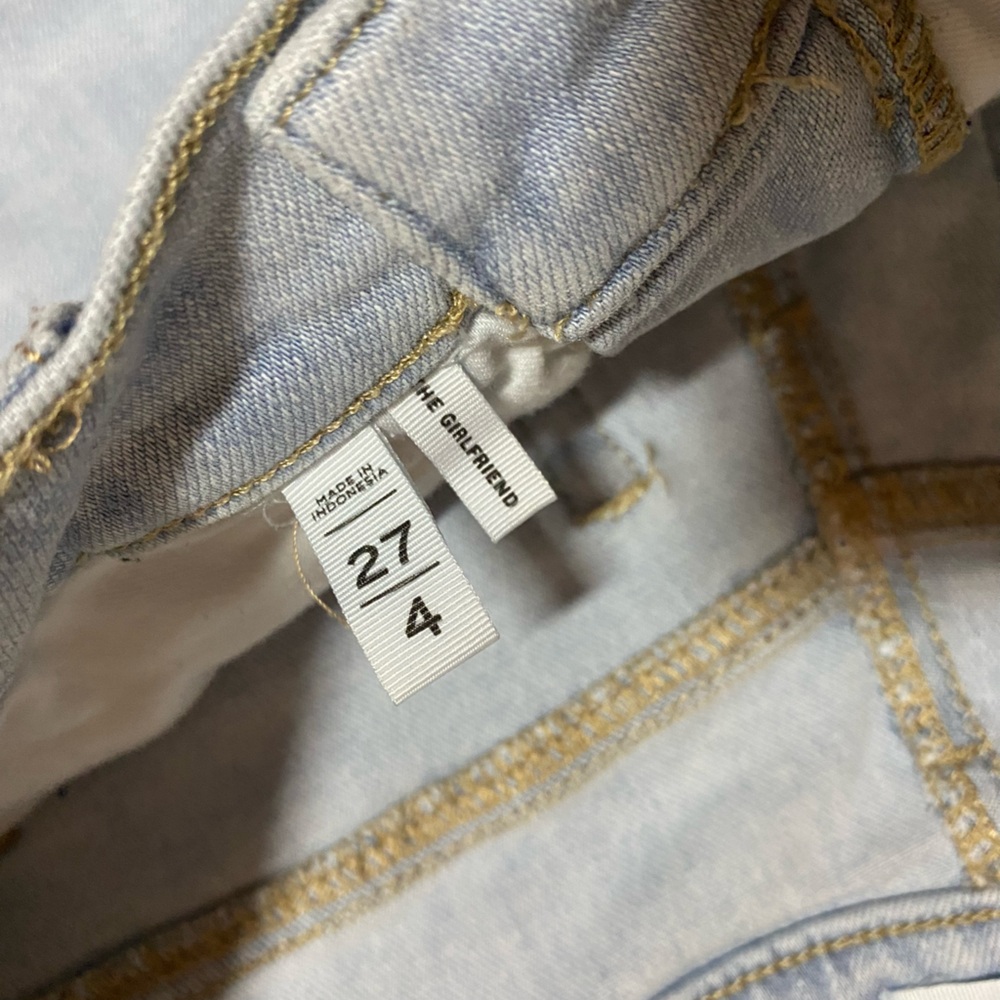 LOFT Light‎ Blue Straight Jeans with Knee Distress - Picture 7 of 7